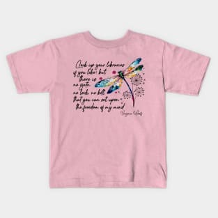 Virginia Woolf's freedom quote design Kids T-Shirt